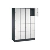 Schließfachschrank,RAL7021/RAL7035,HxBxT 1950x1220x500mm,4x4 Fächer