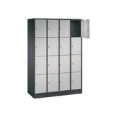 Schließfachschrank,HxBxT 1950x1220x500mm,4x4 Fächer,Zyl.-Schl.,Sockel