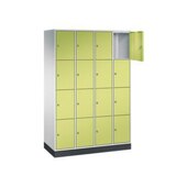 Schließfachschrank,RAL7035/RDS1108060,HxBxT 1950x1220x500mm,4x4 Fächer