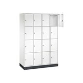 Schließfachschrank,HxBxT 1950x1220x500mm,4x4 Fächer,Zyl.-Schl.,Sockel