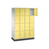 Schließfachschrank,RAL7035/RDS0959059,HxBxT 1950x1220x500mm,4x4 Fächer