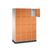 Schließfachschrank,RAL7035/RAL2000,HxBxT 1950x1220x500mm,4x4 Fächer