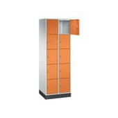 Schließfachschrank,RAL7035/RAL2000,HxBxT 1950x620x500mm,2x5 Fächer