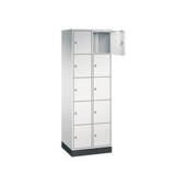 Schließfachschrank,RAL7035,HxBxT 1950x620x500mm,2x5 Fächer,Zyl.-Schl.