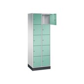 Schließfachschrank,RAL7035/RAL6027,HxBxT 1950x620x500mm,2x5 Fächer