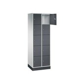 Schließfachschrank,RAL7035/RAL7021,HxBxT 1950x620x500mm,2x5 Fächer