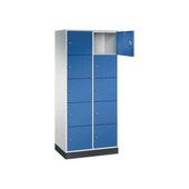 Großraum-Schließfachschrank,RAL7035/RAL5010,HxBxT 1950x820x500mm