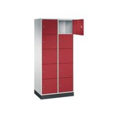 Großraum-Schließfachschrank,RAL7035/RAL3003,HxBxT 1950x820x500mm