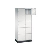 Großraum-Schließfachschrank,RAL7035,HxBxT 1950x820x500mm,2x5 Fächer