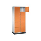 Großraum-Schließfachschrank,RAL7035/RAL2000,HxBxT 1950x820x500mm