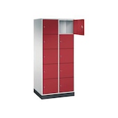 Großraum-Schließfachschrank,RAL7035/RAL3003,HxBxT 1950x820x600mm