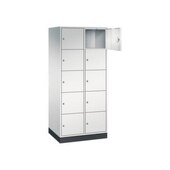 Großraum-Schließfachschrank,RAL7035,HxBxT 1950x820x600mm,2x5 Fächer