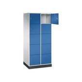 Großraum-Schließfachschrank,RAL7035/RAL5010,HxBxT 1950x820x600mm