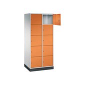 Großraum-Schließfachschrank,RAL7035/RAL2000,HxBxT 1950x820x600mm