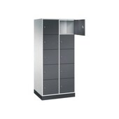 Großraum-Schließfachschrank,RAL7035/RAL7021,HxBxT 1950x820x600mm