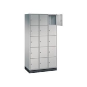 Schließfachschrank,HxBxT 1950x920x500mm,3x5 Fächer,Zyl.-Schl.,Sockel