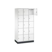 Schließfachschrank,HxBxT 1950x920x500mm,3x5 Fächer,Zyl.-Schl.,Sockel