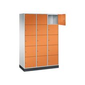 Großraum-Schließfachschrank,RAL7035/RAL2000,HxBxT 1950x1220x500mm