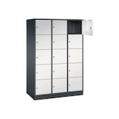 Großraum-Schließfachschrank,RAL7021/RAL7035,HxBxT 1950x1220x600mm