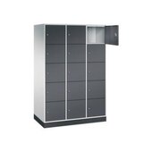 Großraum-Schließfachschrank,RAL7035/RAL7021,HxBxT 1950x1220x600mm