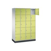 Schließfachschrank,RAL7035/RDS1108060,HxBxT 1950x1220x500mm,4x5 Fächer