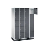 Schließfachschrank,RAL7035/RAL7021,HxBxT 1950x1220x500mm,4x5 Fächer