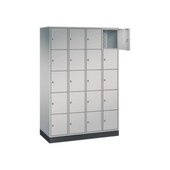 Schließfachschrank,HxBxT 1950x1220x500mm,4x5 Fächer,Zyl.-Schl.,Sockel