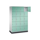 Schließfachschrank,RAL7035/RAL6027,HxBxT 1950x1220x500mm,4x5 Fächer