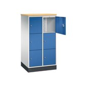 Schließfachschrank,HxBxT 1250x620x500mm,2x3 Fächer,Zyl.-Schl.,Sockel