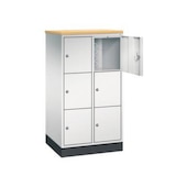 Schließfachschrank,HxBxT 1250x620x500mm,2x3 Fächer,Zyl.-Schl.,Sockel