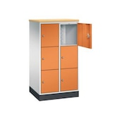 Schließfachschrank,HxBxT 1250x620x500mm,2x3 Fächer,Zyl.-Schl.,Sockel