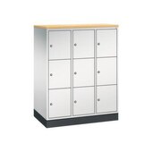 Schließfachschrank,HxBxT 1250x920x500mm,3x3 Fächer,Zyl.-Schl.,Sockel