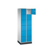 Schließfachschrank,RAL7035/RAL5012,HxBxT 1950x620x500mm,2x6 Fächer