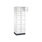 Schließfachschrank,HxBxT 1950x620x500mm,2x6 Fächer,Zyl.-Schl.,Sockel