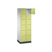 Schließfachschrank,RAL7035/RDS1108060,HxBxT 1950x620x500mm,2x6 Fächer