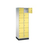 Schließfachschrank,RAL7035/RDS0959059,HxBxT 1950x620x500mm,2x6 Fächer