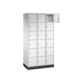 Schließfachschrank,RAL7035,HxBxT 1950x920x500mm,3x6 Fächer,Zyl.-Schl.