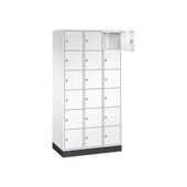 Schließfachschrank,HxBxT 1950x920x500mm,3x6 Fächer,Zyl.-Schl.,Sockel