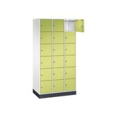 Schließfachschrank,HxBxT 1950x920x500mm,3x6 Fächer,Zyl.-Schl.,Sockel