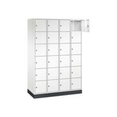 Schließfachschrank,HxBxT 1950x1220x500mm,4x6 Fächer,Zyl.-Schl.,Sockel