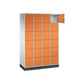 Schließfachschrank,RAL7035/RAL2000,HxBxT 1950x1220x500mm,4x6 Fächer