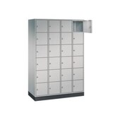 Schließfachschrank,HxBxT 1950x1220x500mm,4x6 Fächer,Zyl.-Schl.,Sockel