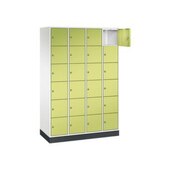 Schließfachschrank,HxBxT 1950x1220x500mm,4x6 Fächer,Zyl.-Schl.,Sockel