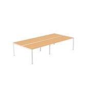 Teamschreibtisch, 4 Pers., HxBxT 750x2400x1260mm, Platte Buche