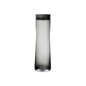 Karaffe, 1l, Glas, transparent/schwarz, Deckel schwarz