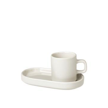 Espressotassen-Set,2 Tassen,2 Ablagen,Keramik,hellbeige,50ml je Tasse