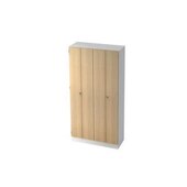 Büro-Falttürenschrank,HxBxT 2004x1000x420mm,4xHolzboden,5 OH,Korpus weiß