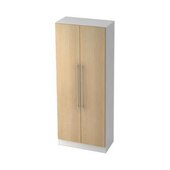 Büroschrank,HxBxT 2004x800x420mm,4xHolzboden,5 OH,Korpus weiß,Front Eiche