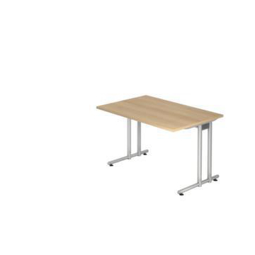 Schreibtisch, HxBxT 720x1200x800mm, Platte Eiche, C-Fuß RAL9006