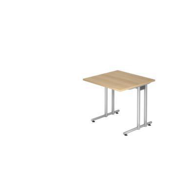 Schreibtisch, HxBxT 720x800x800mm, Platte Eiche, C-Fuß RAL9006